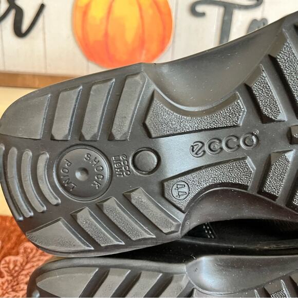Ecco Mens Shock Point Black Leather Lace Up Comfort Oxford Shoes EU Size 44 main image 3